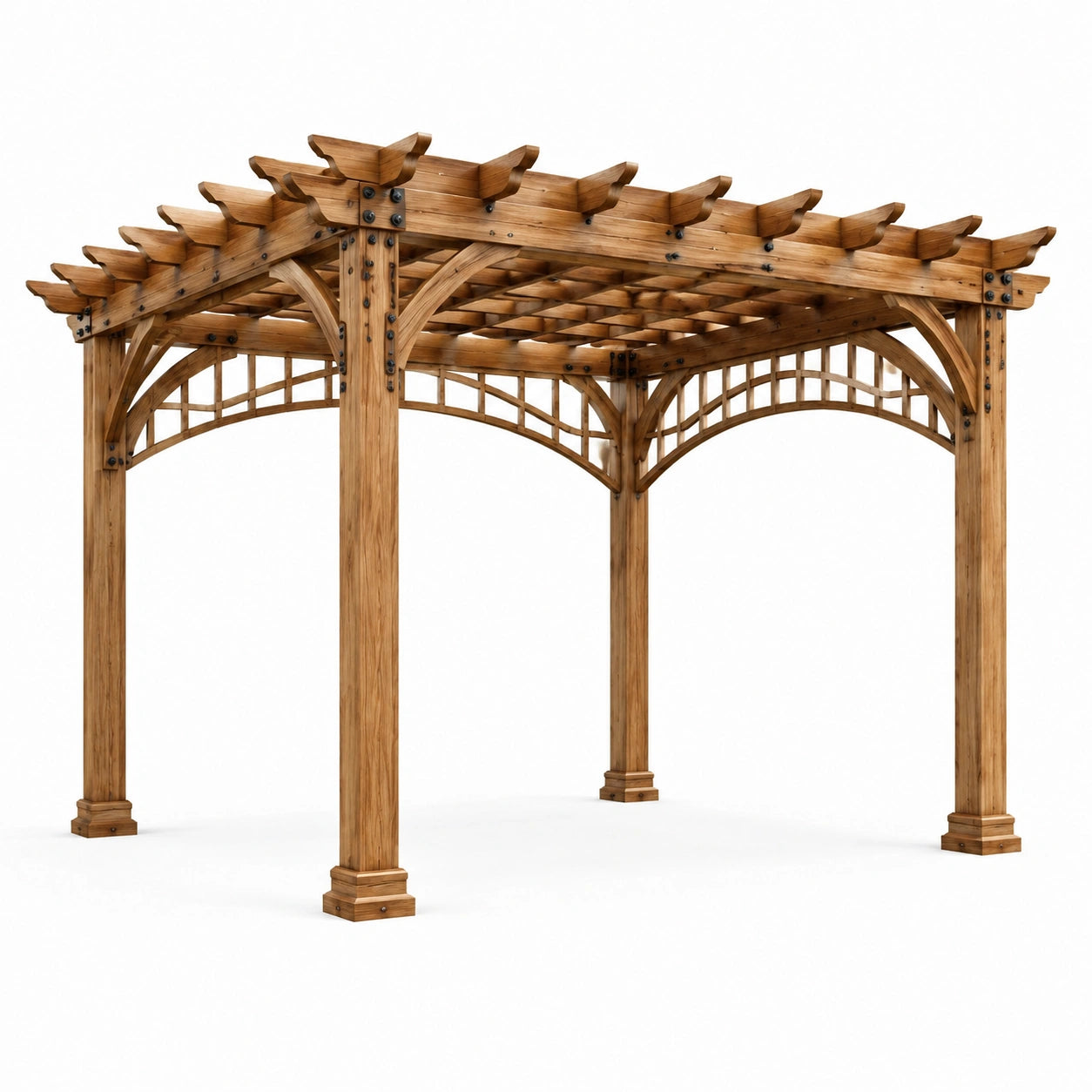 Pergola en Bois de Cèdre Marron 300x300x250 cm