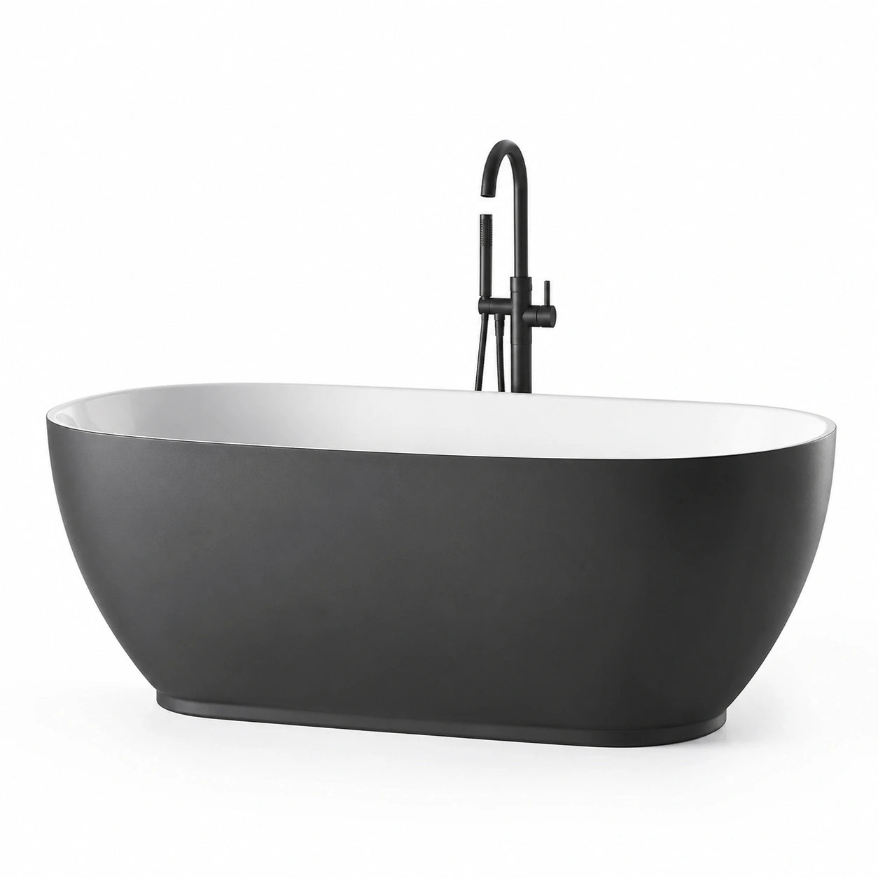 Baignoire îlot en acrylique noir et blanc 170x80 cm