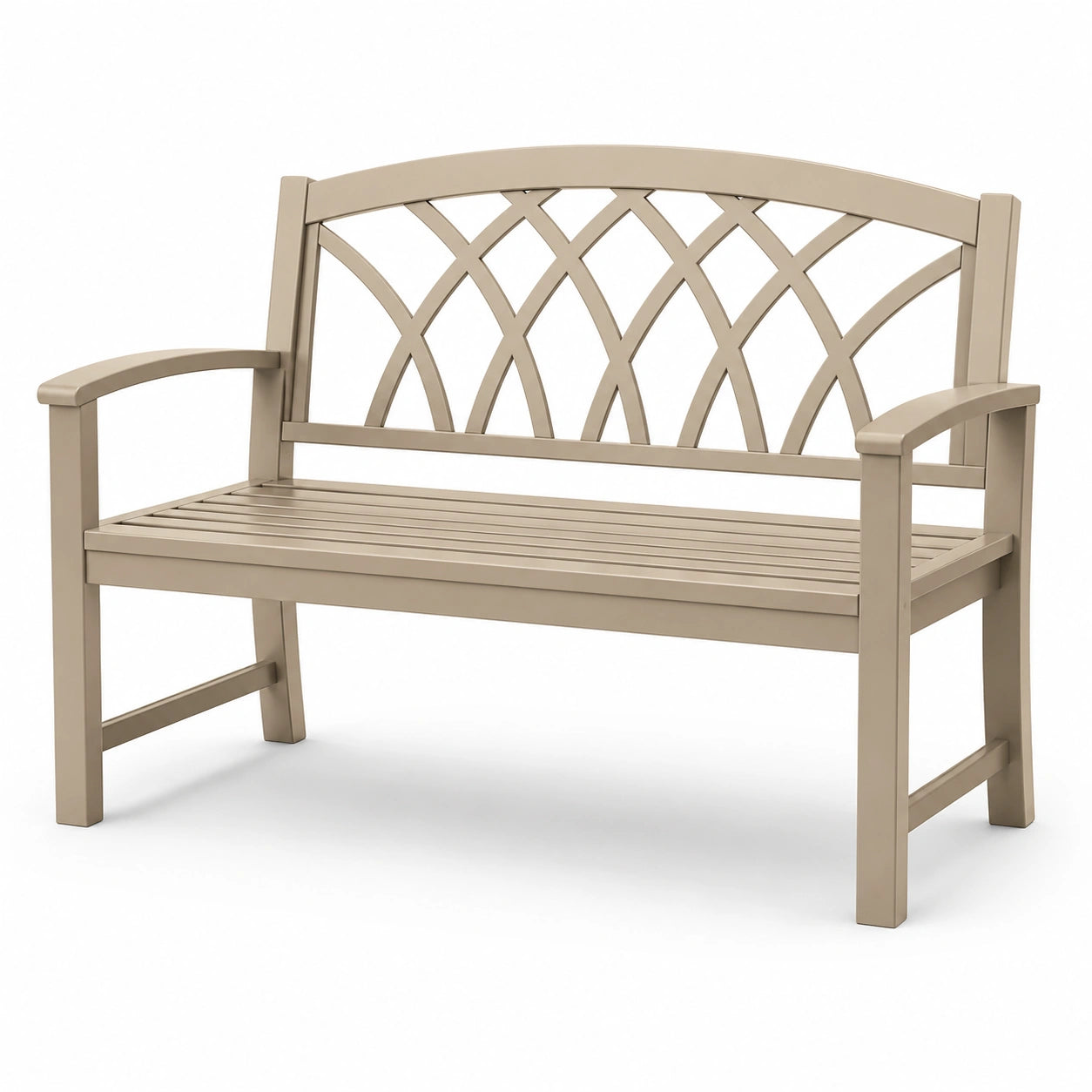 Banc de jardin en plastique beige 120 cm