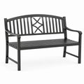 Banc de jardin en acier noir 120x60x85 cm