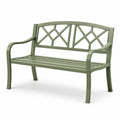 Banc en métal vert avec design géométrique 120 cm