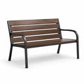 Banc en bois et métal noir/marron 120 cm