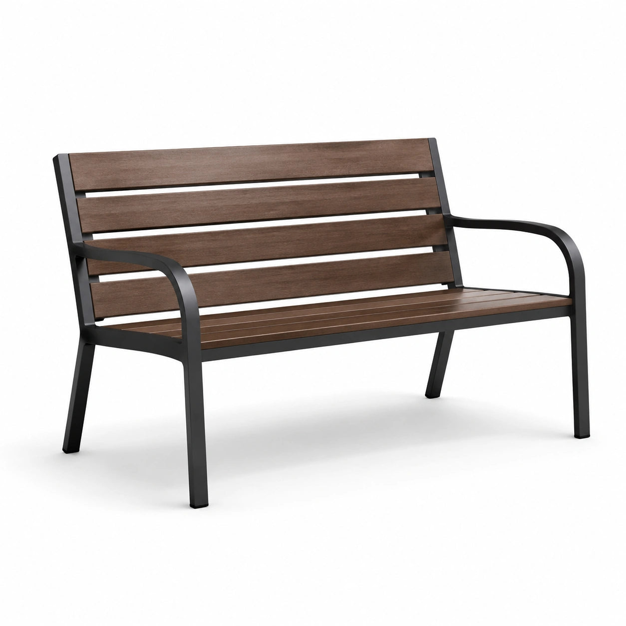 Banc en bois et métal noir/marron 120 cm