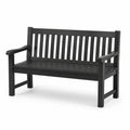 Banc de jardin en bois noir 120 cm