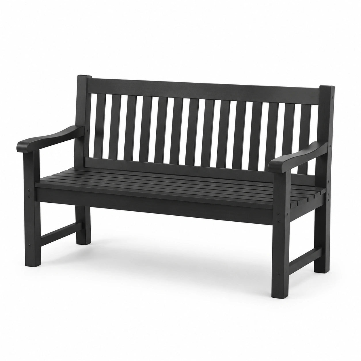 Banc de jardin en bois noir 120 cm