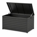 Coffre de rangement en métal noir 120x60x63 cm