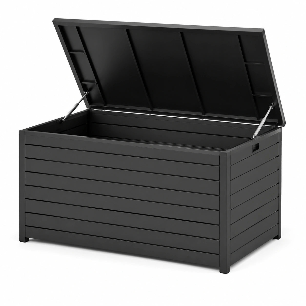 Coffre de rangement en métal noir 120x60x63 cm