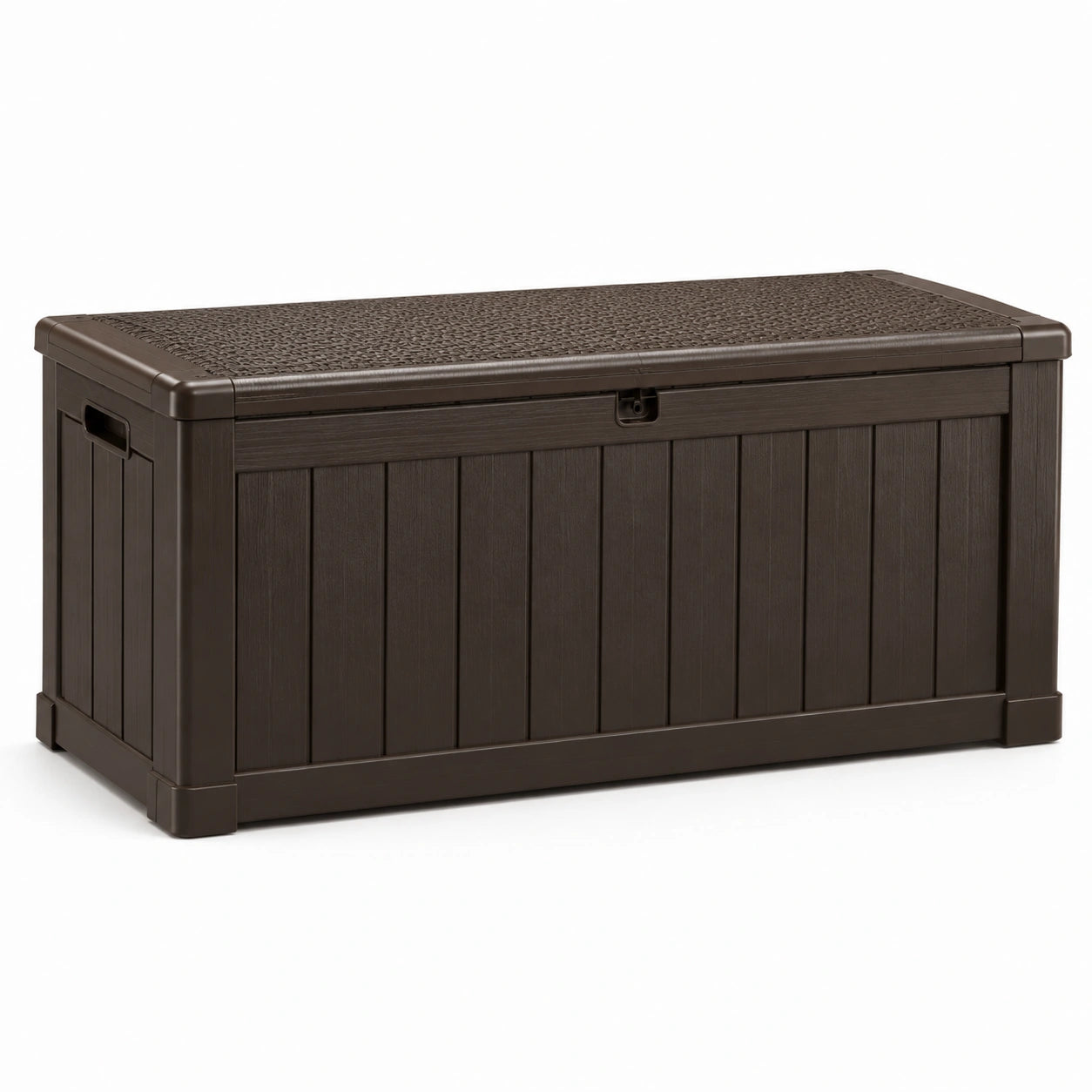 Coffre de rangement en plastique couleur chocolat 117 cm