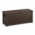 Coffre de rangement extérieur en plastique marron 120x45x60 cm