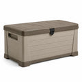 Coffre de rangement en plastique beige et marron 120x45x57 cm