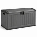 Coffre de rangement en plastique polypropylène gris 117 cm x 45 cm x 57 cm