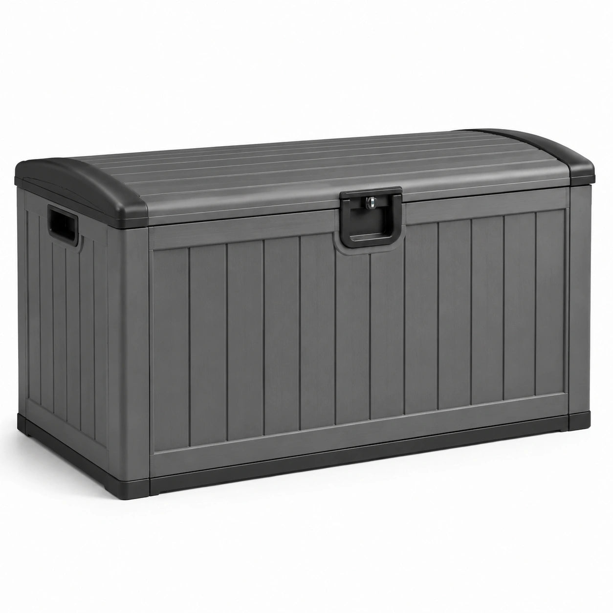 Coffre de rangement en plastique polypropylène gris 117 cm x 45 cm x 57 cm