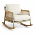 Fauteuil à bascule en métal et corde synthétique beige