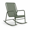 Fauteuil à bascule en métal vert