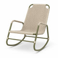 Chaise à bascule en métal et corde polypropylène beige vert kaki