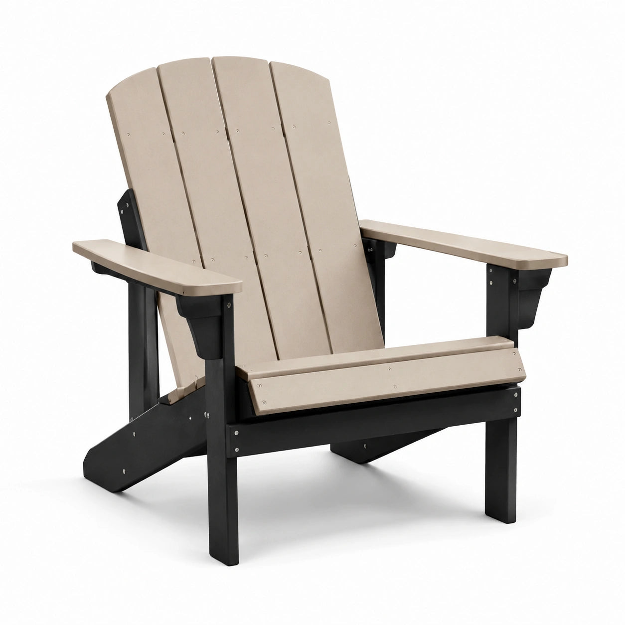 Fauteuil Adirondack en plastique recyclé beige et noir